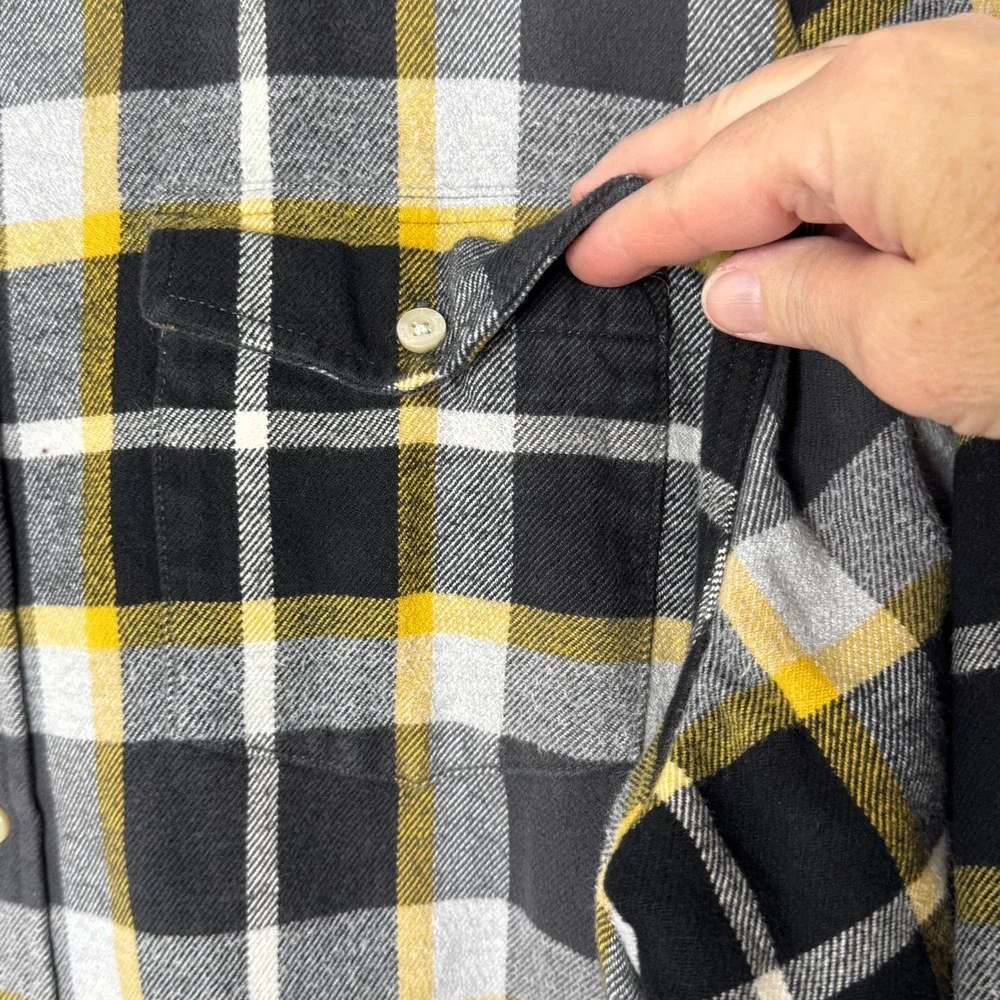 The North Face Flannel Shirt XXL Black/yellow Heavyweight‎